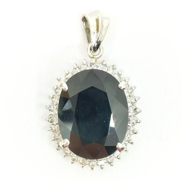 Jewelry Pendant Head Sapphire 7.72ct Platinum 1842645